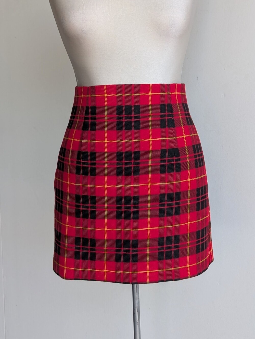 Zara Red Plaid Mini Skirt